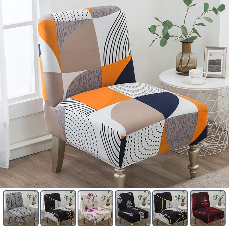 1 Piece Armless Accent Chair Cover Single Sofa Stool Slipcover Accent Stretch Slipper Chair Covers Elastic Couch Protector Cover