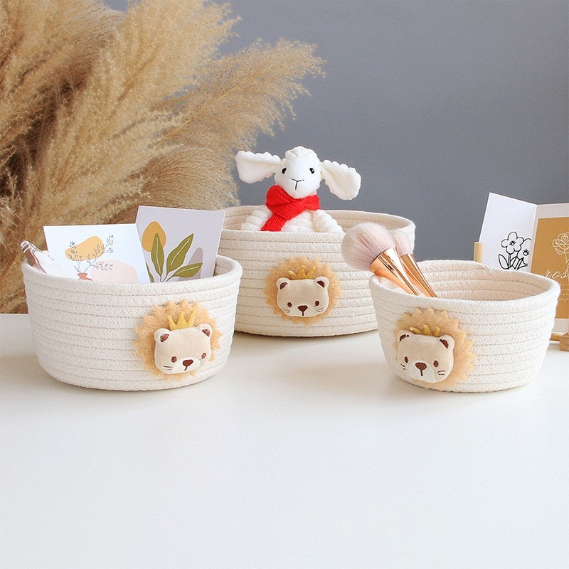 Cartoon Animals Hand Woven Storage Basket