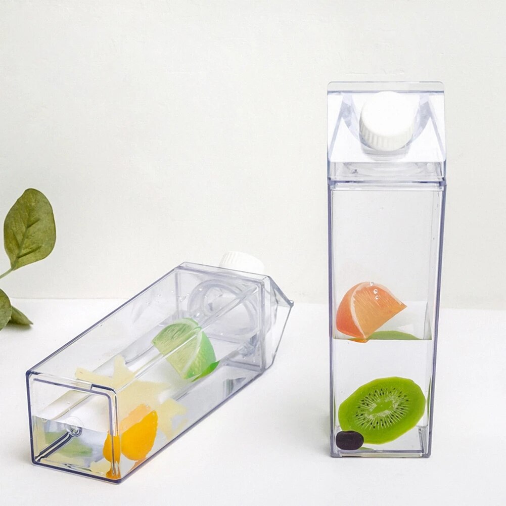 Transparent Milk Carton Water Bottle