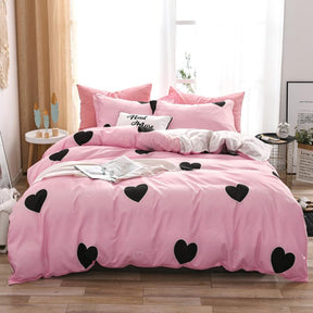 Double Side White Black Geometric Grid Bedding Set Brief Style 3/4PCS Bedspread Bed Linen Euro Home Textiles Printing Bedclothes