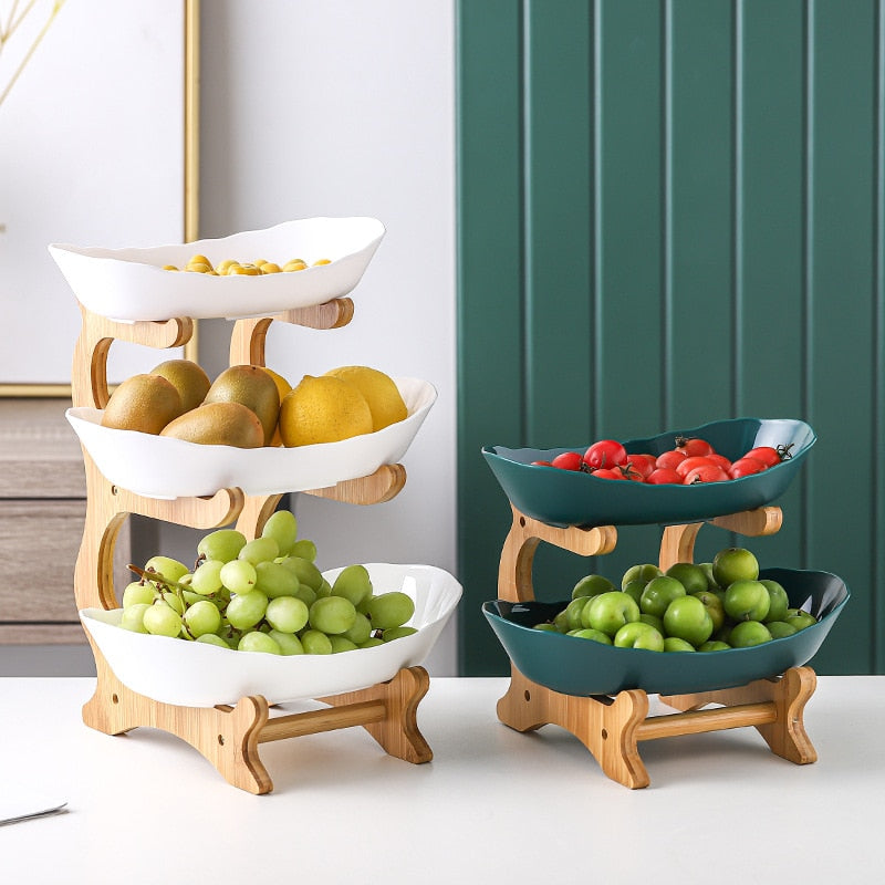 Stand Bowl Food Fruit Plates Set