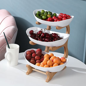 Stand Bowl Food Fruit Plates Set