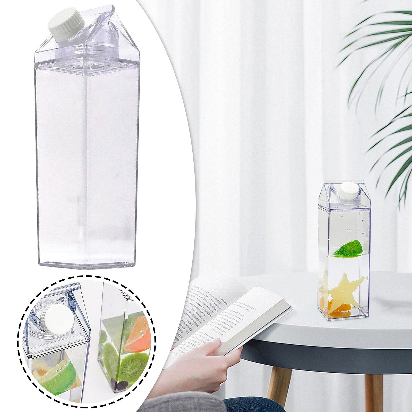 Transparent Milk Carton Water Bottle