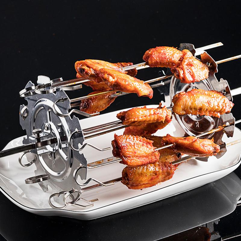 Stainless Steel BBQ Kebab Cage Rotisserie Skewer