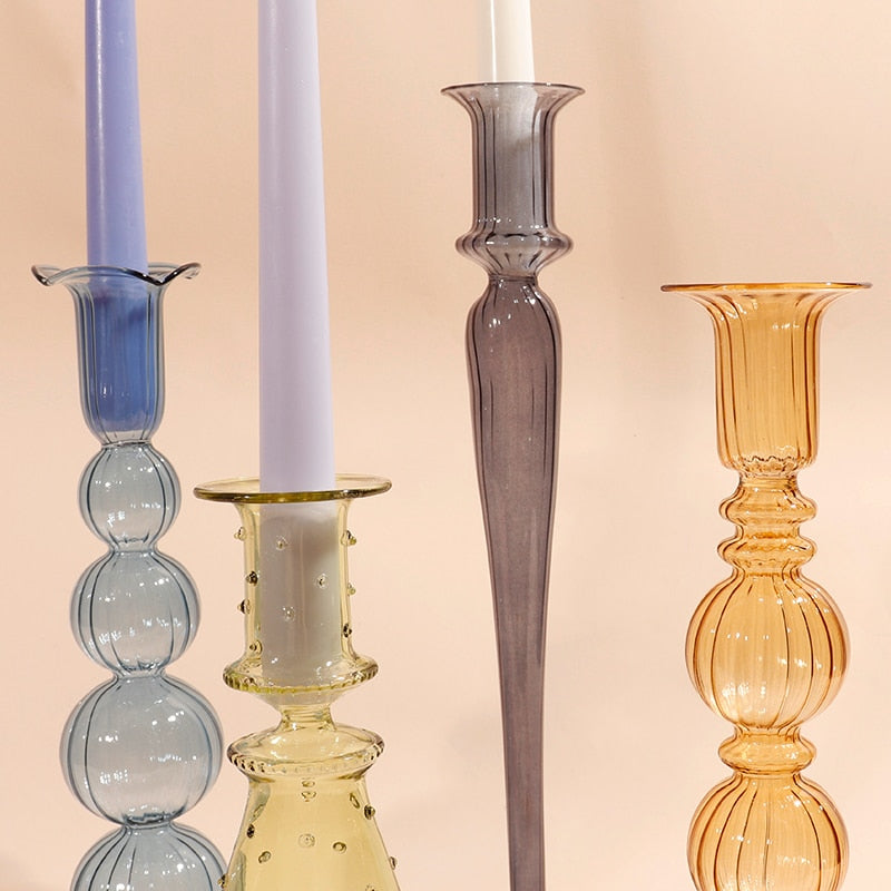 Romantic glass candlestick