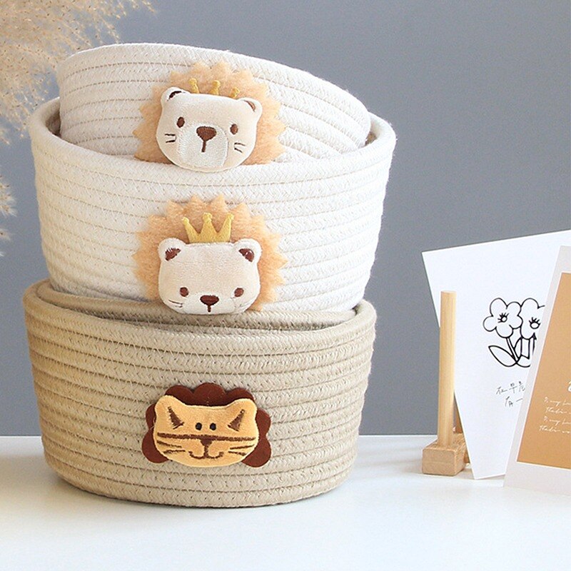 Cartoon Animals Hand Woven Storage Basket