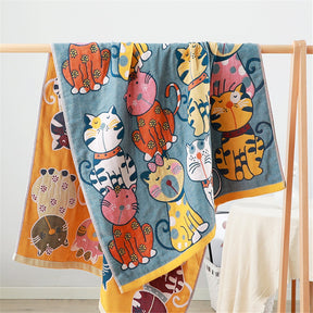 Animal Cartoon Adult Soft Cotton  Towel