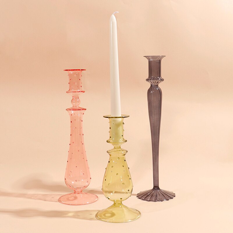 Romantic glass candlestick