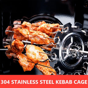 Stainless Steel BBQ Kebab Cage Rotisserie Skewer