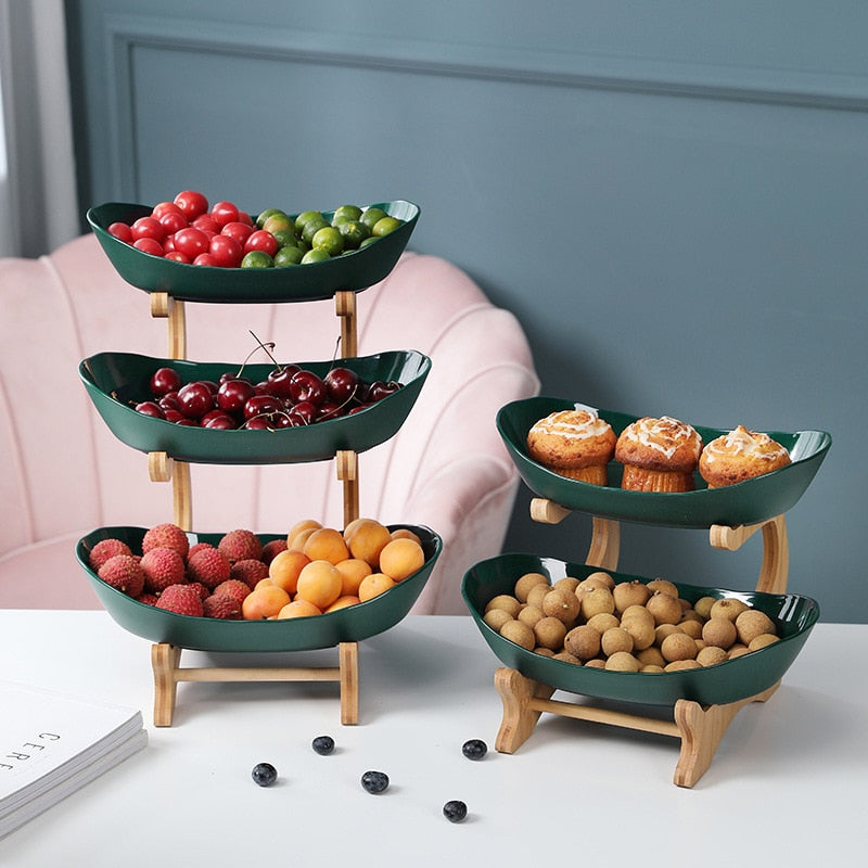 Stand Bowl Food Fruit Plates Set