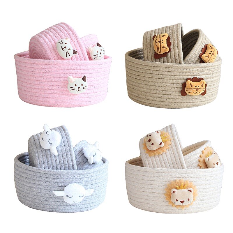 Cartoon Animals Hand Woven Storage Basket