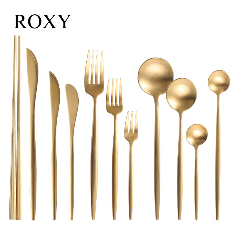 Matte Gold  Stainless Steel Dinnerware