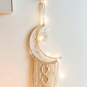 Moon and Star Dream Catcher Macrame Wall Hanging