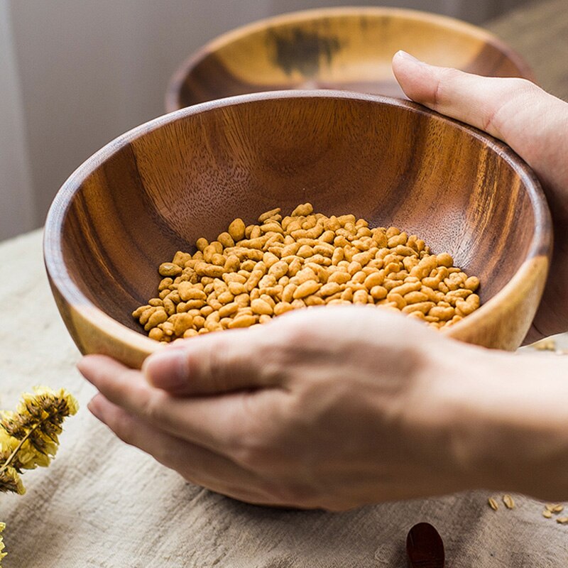 Natural Hand-Made Wooden Bowl Classic Large Bowl