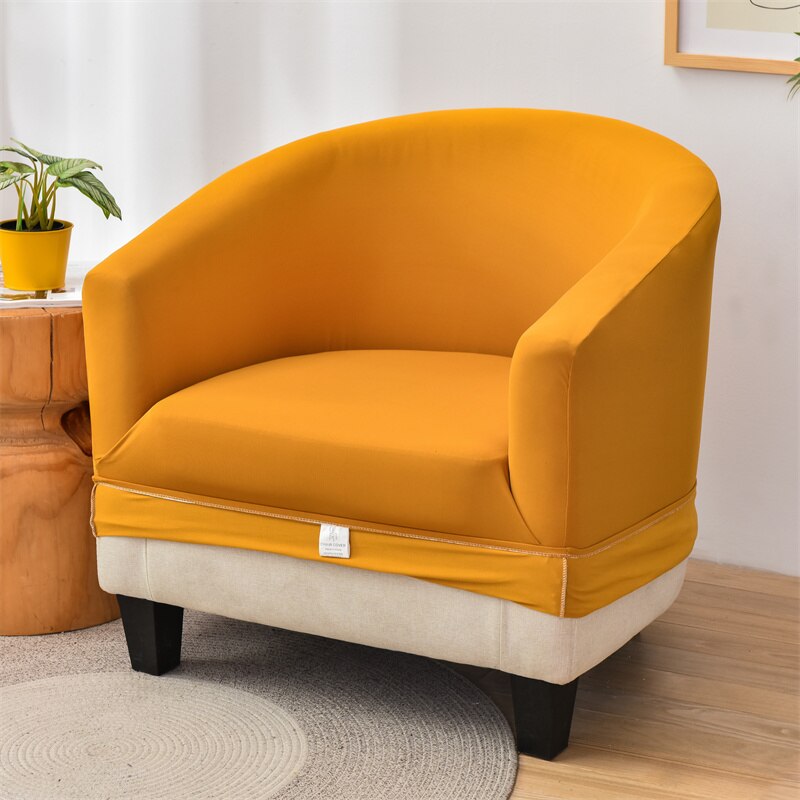 Solid Color Spandex Sofa Cover Relax Stretch Single Seater Club Couch Slipcover for Living Room Elastic Armchair Protector Cover