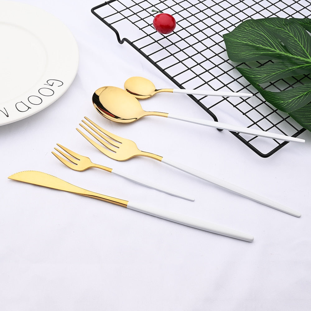 Stainless Steel Gold Dinnerware Set