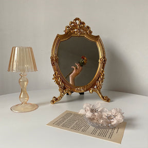 Vintage Gold Mirror for Desk