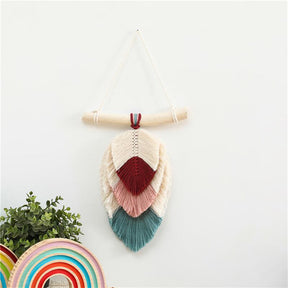 Multicolor Leaf Shaped Macrame Wall Hanging