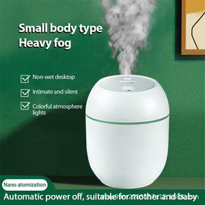 Mini Humidifier Ultrasonic Essential Oil Silent Diffuser Home Bedroom Office LED Night Light USB Humidifier