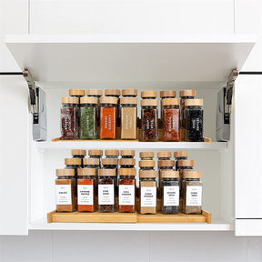 Bamboo Spice Rack Organizer for Cabinet