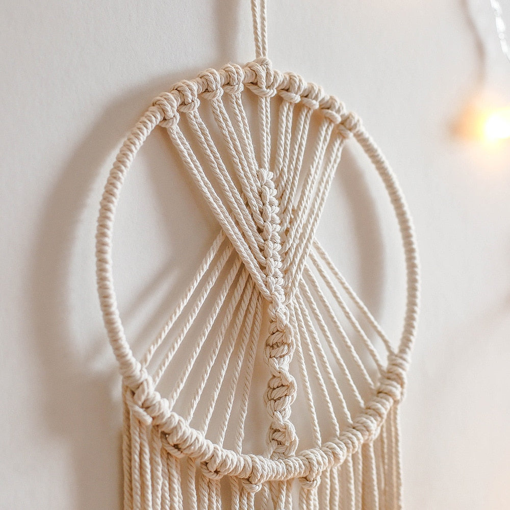 Moon and Star Dream Catcher Macrame Wall Hanging