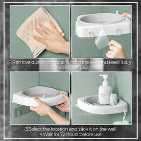 Rotatable Bathroom Corner Shelf