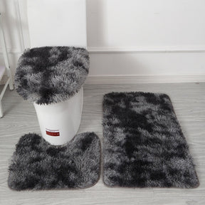 Plush Toilet Lid Cover Mat Set