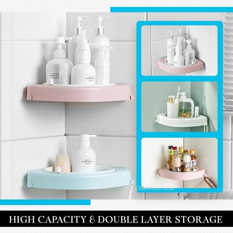 Rotatable Bathroom Corner Shelf