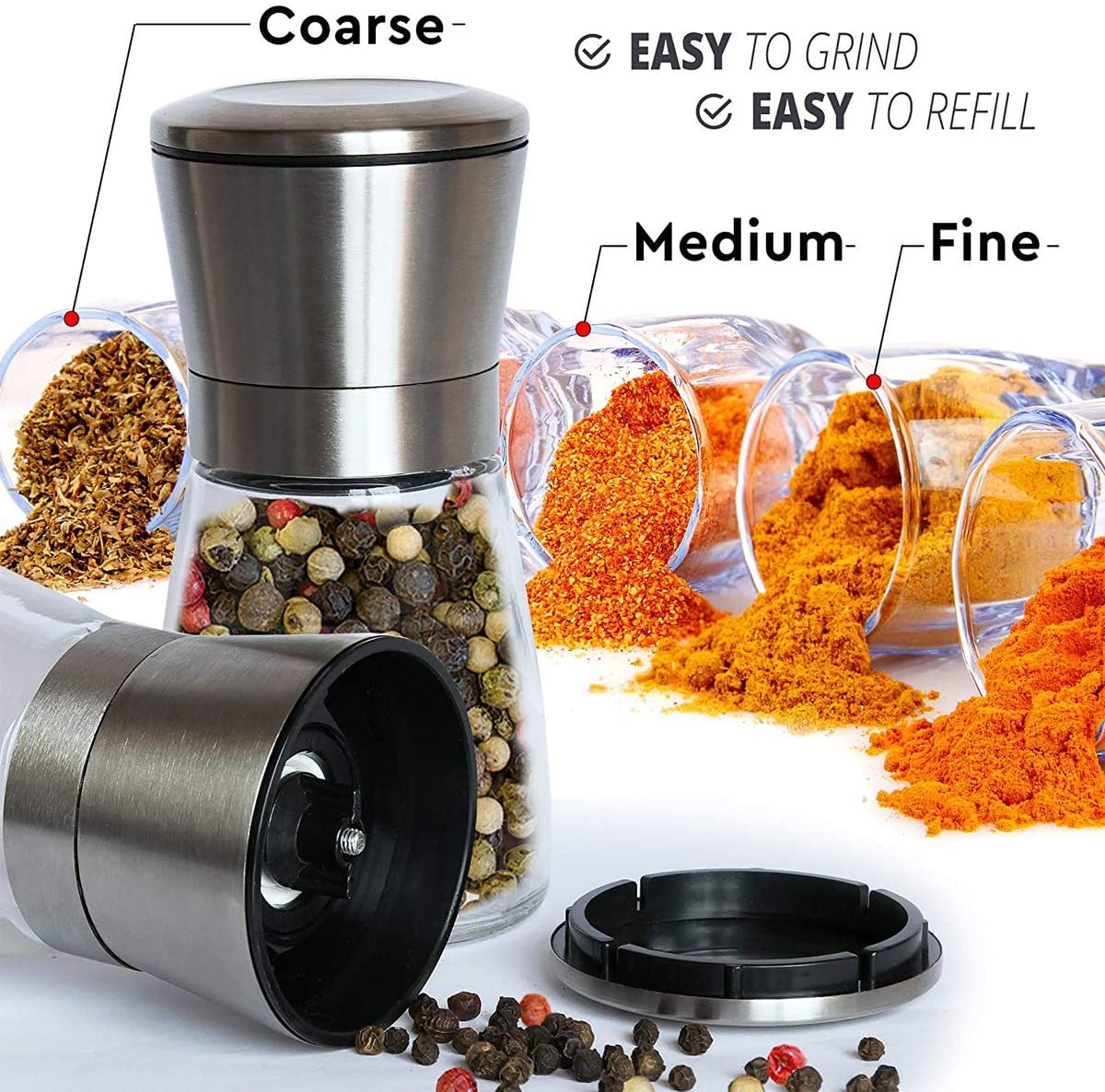 Stainless Steel Salt and Pepper Mill Grinder