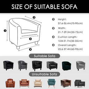 Solid Color Spandex Sofa Cover Relax Stretch Single Seater Club Couch Slipcover for Living Room Elastic Armchair Protector Cover