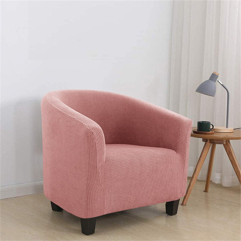 Polar Fleece Sofa Covers Stretch Tub Chair Cover Elastic Club Pink Armchair Covers Solid Color Sofa Slipcovers for Living Room