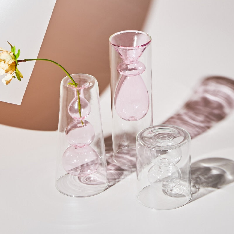 Nordic creative colored glass vase