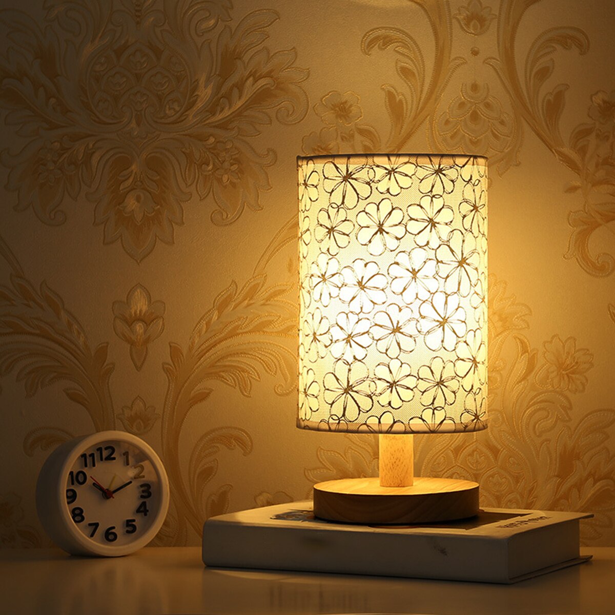 Linen Table Lamp USB Powered