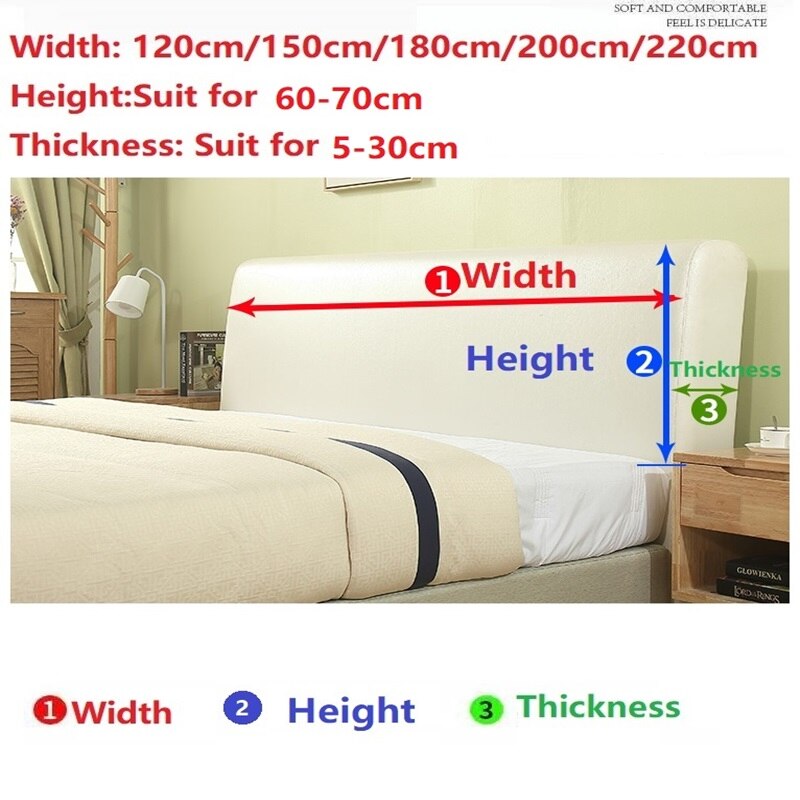 Thicken Soft Plush Quilted Head Cover Thicken Velvet Headboard Cover Solid Color Bed Back Dust Protector Cover European Style