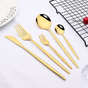 Stainless Steel Gold Dinnerware Set