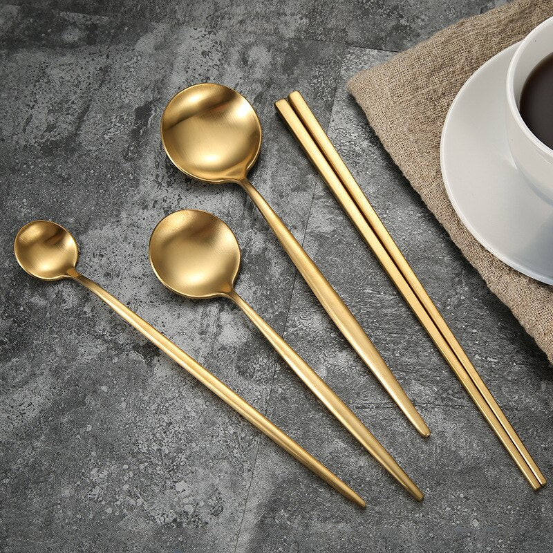 Matte Gold  Stainless Steel Dinnerware