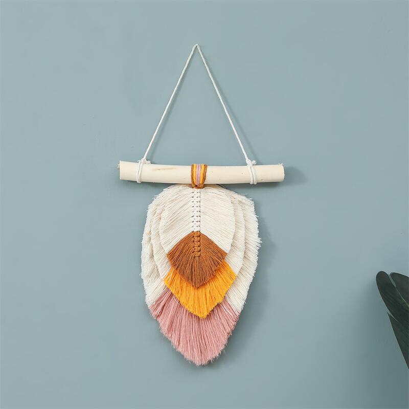 Multicolor Leaf Shaped Macrame Wall Hanging