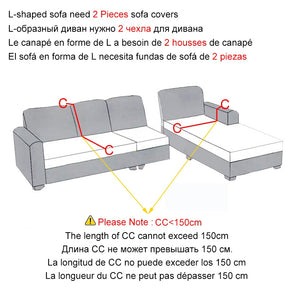 Plaid Jacquard Fabric L-Shaped Corner Sofa Cover Stretch Armchair Cover Modern Home Sofa Chaise Cover Lounge For Living Room