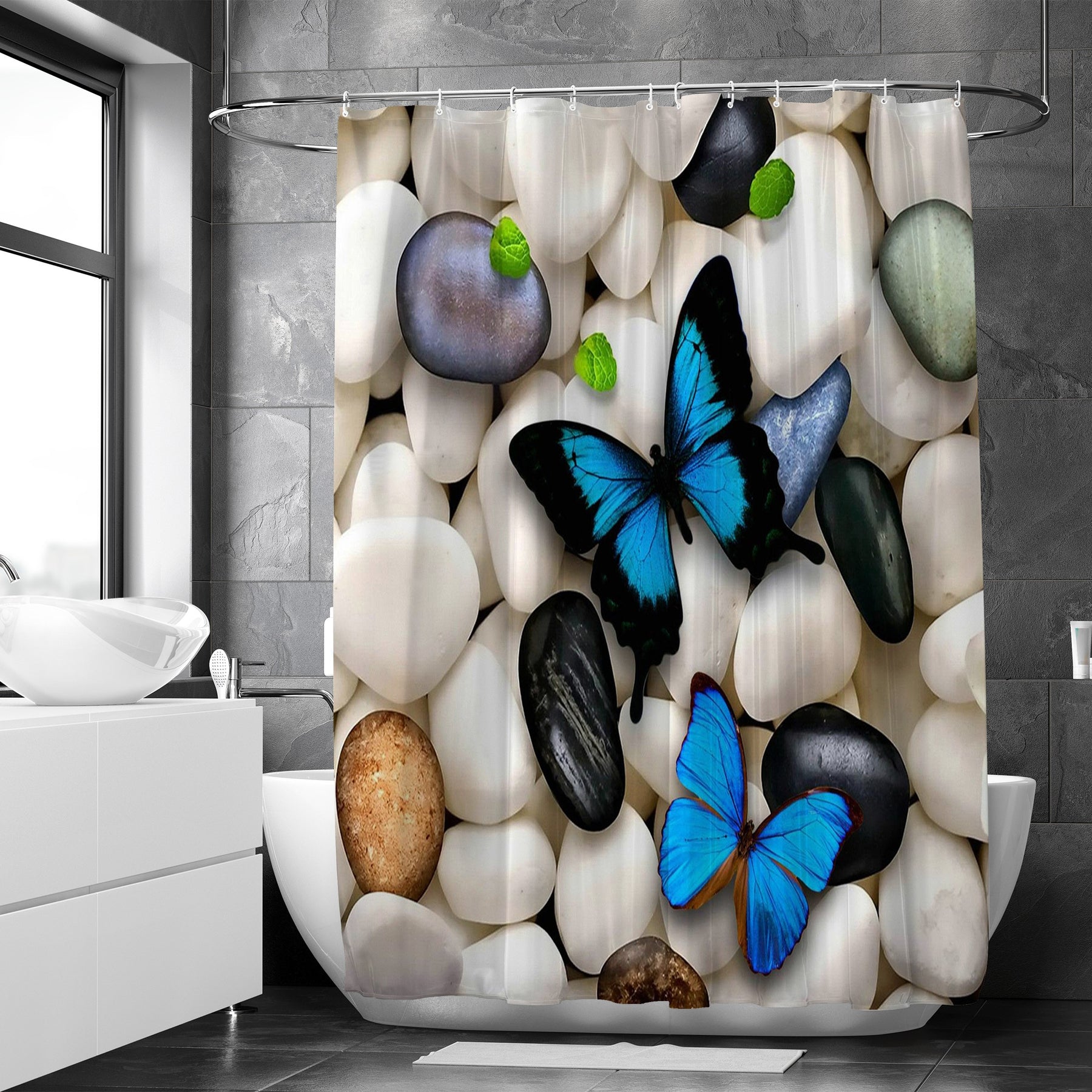 Butterfly Shower Curtain for Bathroom