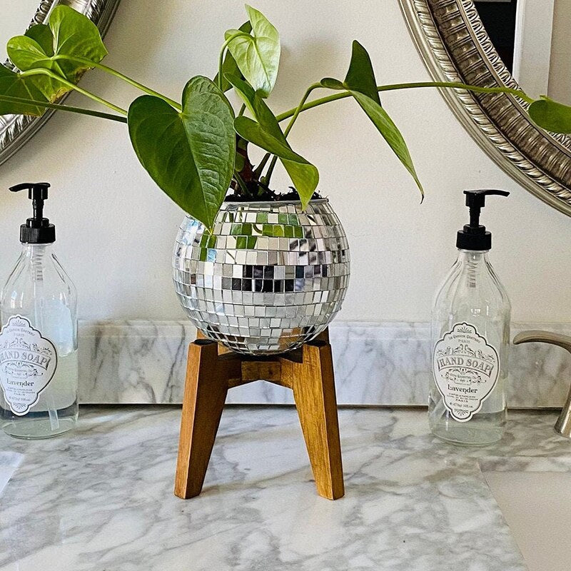 Disco Ball Flower Planter Pots