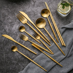 Matte Gold  Stainless Steel Dinnerware