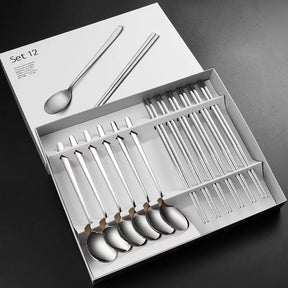 Stainless Steel Food Chopsticks Spoon Set