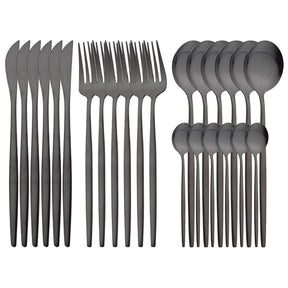 Matte Black Dinnerware Cutlery Set