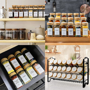 Bamboo Spice Rack Organizer for Cabinet