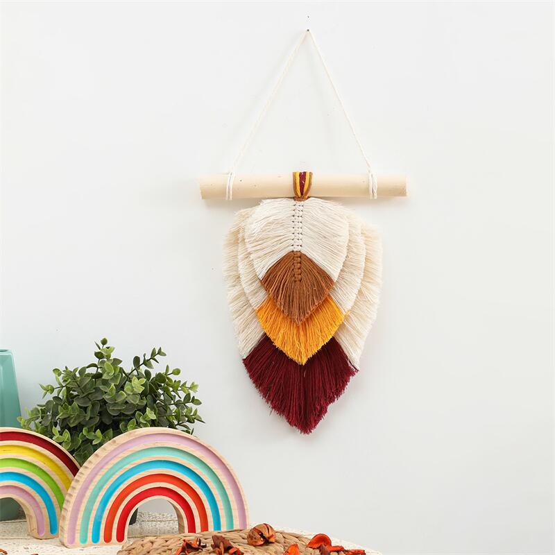 Multicolor Leaf Shaped Macrame Wall Hanging