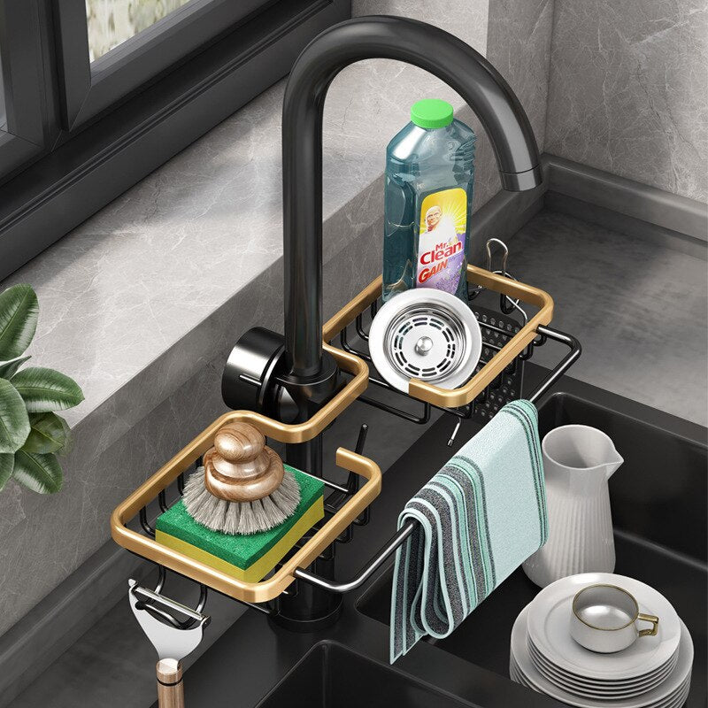 Kitchen Space Aluminum Sink Drain Rack