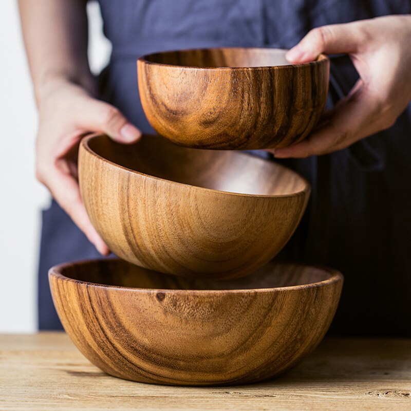 Natural Hand-Made Wooden Bowl Classic Large Bowl