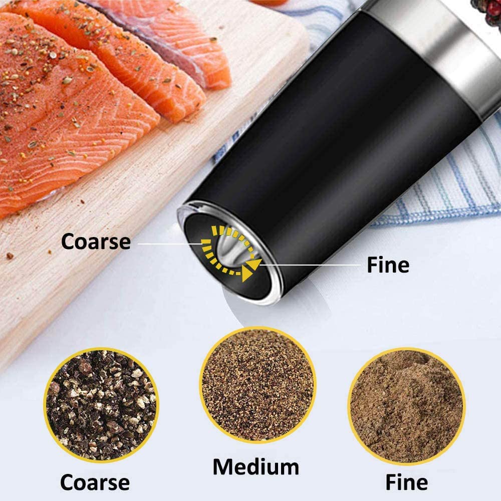 Electric Grinders with LED Light Automatic Salt Pepper