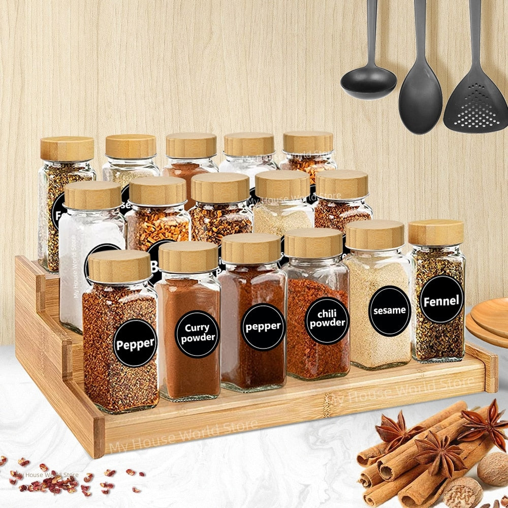 Bamboo Spice Rack Organizer for Cabinet