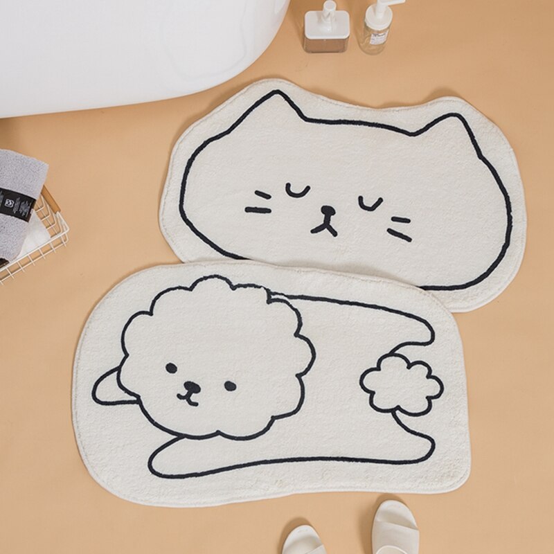 Nordic Flower Rug Cartoon Decor Carpet for Living Room Bedroom Bedside Area Rug Ins Smile Floor Mat Non-slip Bath Mat Tapis